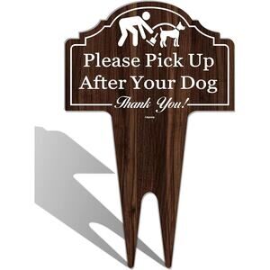 Please Pick Up After Your Dog Yard Sign Double Sided Aluminum Outdoor 14x10